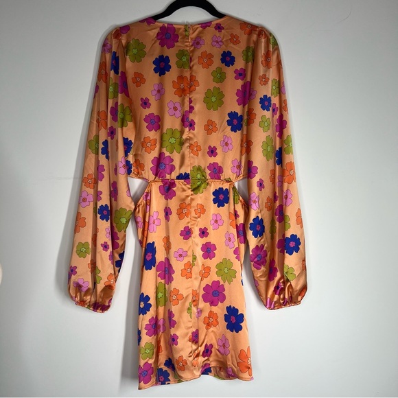 Show Me Your MuMu Orange Poppin Poppy Cut Out Mini Dress XL - Picture 5 of 9